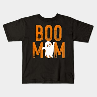 Boo Mom Funny Halloween Spooky Ghost Kids T-Shirt